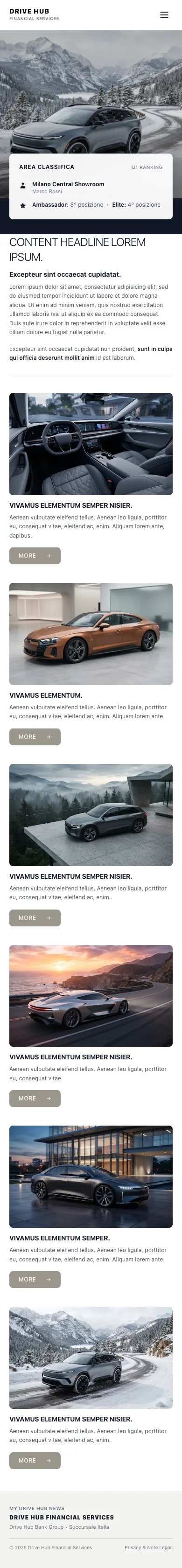 Archivio su mobile: le notizie in colonna, una sotto l'altra, con immagine a tutta larghezza.